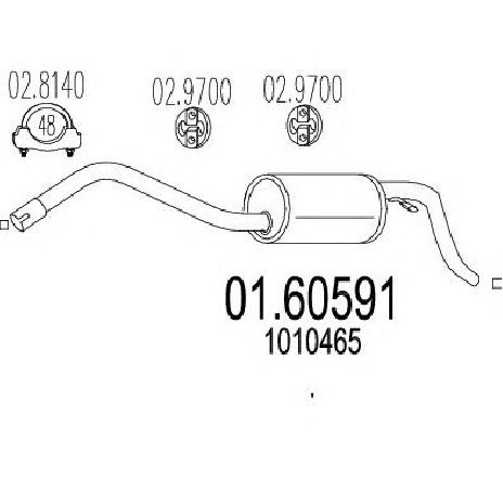 Toba esapament finala MTS 01.60591</br>Piesa auto pentru Sistemul de esapament Toba esapament finala MTS 01.60591</br>Piesa auto pentru Sistemul de esapament