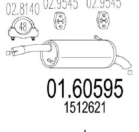 Toba esapament finala MTS 01.60595</br>Piesa auto pentru Sistemul de esapament Toba esapament finala MTS 01.60595</br>Piesa auto pentru Sistemul de esapament