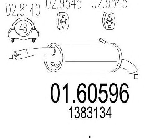 Toba esapament finala MTS 01.60596</br>Piesa auto pentru Sistemul de esapament Toba esapament finala MTS 01.60596</br>Piesa auto pentru Sistemul de esapament
