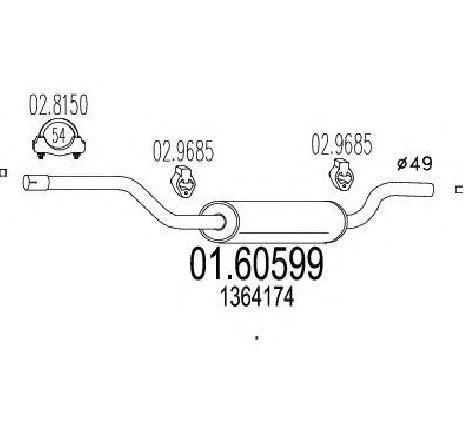 Toba esapament finala MTS 01.60599</br>Piesa auto pentru Sistemul de esapament Toba esapament finala MTS 01.60599</br>Piesa auto pentru Sistemul de esapament