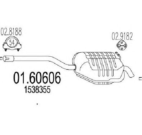 Toba esapament finala MTS 01.60606</br>Piesa auto pentru Sistemul de esapament Toba esapament finala MTS 01.60606</br>Piesa auto pentru Sistemul de esapament