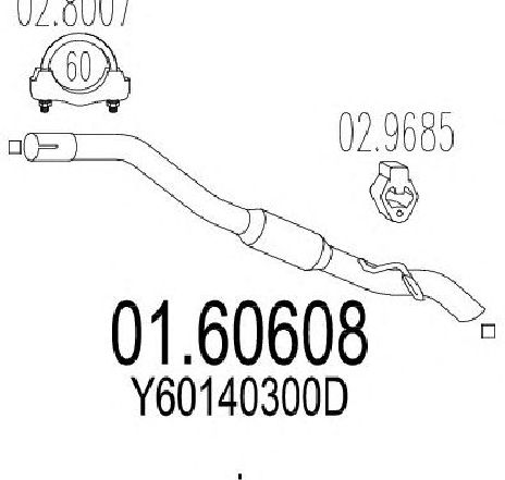 Toba esapament finala MTS 01.60608</br>Piesa auto pentru Sistemul de esapament Toba esapament finala MTS 01.60608</br>Piesa auto pentru Sistemul de esapament
