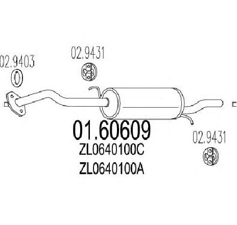 Toba esapament finala MTS 01.60609</br>Piesa auto pentru Sistemul de esapament Toba esapament finala MTS 01.60609</br>Piesa auto pentru Sistemul de esapament