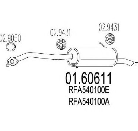 Toba esapament finala MTS 01.60611</br>Piesa auto pentru Sistemul de esapament Toba esapament finala MTS 01.60611</br>Piesa auto pentru Sistemul de esapament