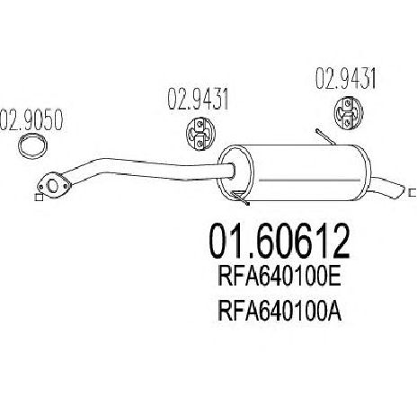 Toba esapament finala MTS 01.60612</br>Piesa auto pentru Sistemul de esapament Toba esapament finala MTS 01.60612</br>Piesa auto pentru Sistemul de esapament