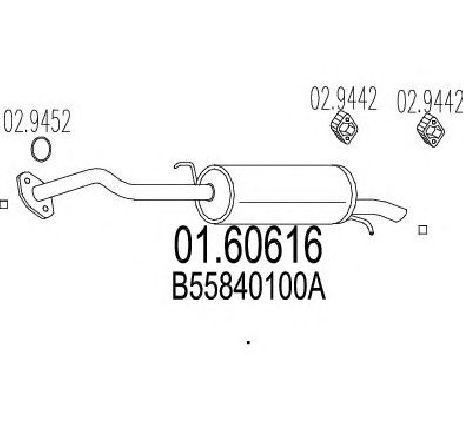 Toba esapament finala MTS 01.60616</br>Piesa auto pentru Sistemul de esapament Toba esapament finala MTS 01.60616</br>Piesa auto pentru Sistemul de esapament