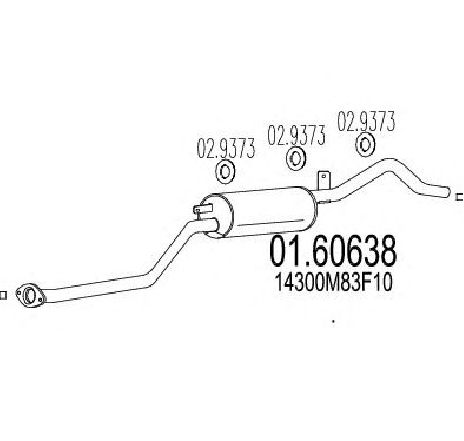 Toba esapament finala MTS 01.60638</br>Piesa auto pentru Sistemul de esapament Toba esapament finala MTS 01.60638</br>Piesa auto pentru Sistemul de esapament
