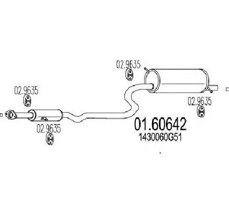Toba esapament finala MTS 01.60642</br>Piesa auto pentru Sistemul de esapament Toba esapament finala MTS 01.60642</br>Piesa auto pentru Sistemul de esapament