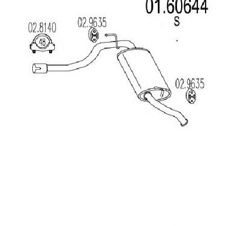 Toba esapament finala MTS 01.60644</br>Piesa auto pentru Sistemul de esapament Toba esapament finala MTS 01.60644</br>Piesa auto pentru Sistemul de esapament