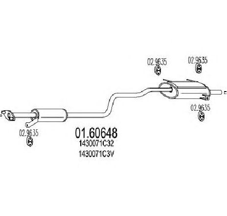 Toba esapament finala MTS 01.60648</br>Piesa auto pentru Sistemul de esapament Toba esapament finala MTS 01.60648</br>Piesa auto pentru Sistemul de esapament