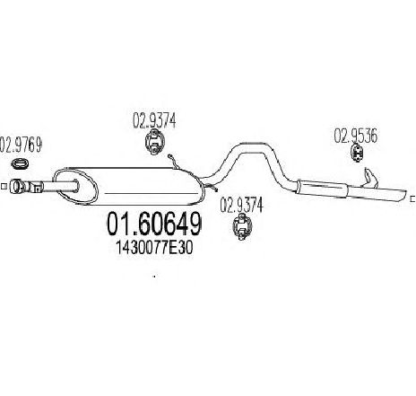 Toba esapament finala MTS 01.60649</br>Piesa auto pentru Sistemul de esapament Toba esapament finala MTS 01.60649</br>Piesa auto pentru Sistemul de esapament