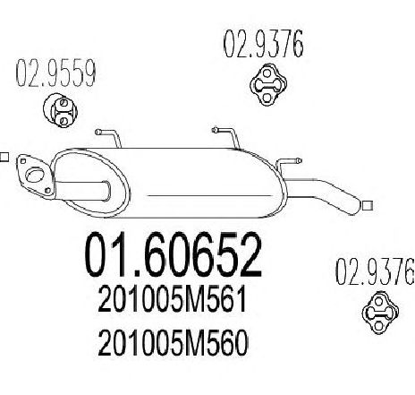 Toba esapament finala MTS 01.60652</br>Piesa auto pentru Sistemul de esapament Toba esapament finala MTS 01.60652</br>Piesa auto pentru Sistemul de esapament