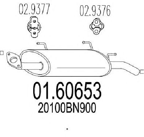 Toba esapament finala MTS 01.60653</br>Piesa auto pentru Sistemul de esapament Toba esapament finala MTS 01.60653</br>Piesa auto pentru Sistemul de esapament