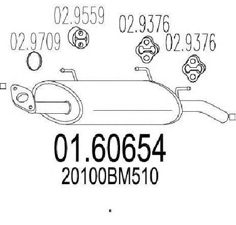Toba esapament finala MTS 01.60654</br>Piesa auto pentru Sistemul de esapament Toba esapament finala MTS 01.60654</br>Piesa auto pentru Sistemul de esapament