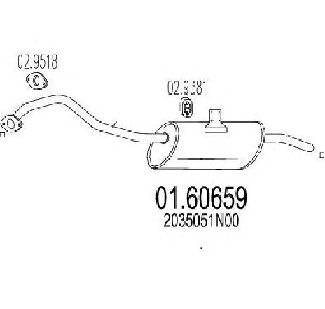 Toba esapament finala MTS 01.60659</br>Piesa auto pentru Sistemul de esapament Toba esapament finala MTS 01.60659</br>Piesa auto pentru Sistemul de esapament