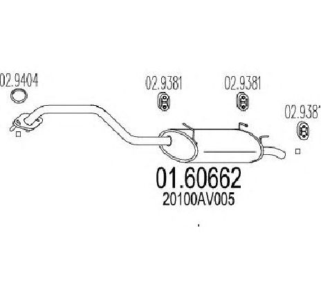 Toba esapament finala MTS 01.60662</br>Piesa auto pentru Sistemul de esapament Toba esapament finala MTS 01.60662</br>Piesa auto pentru Sistemul de esapament