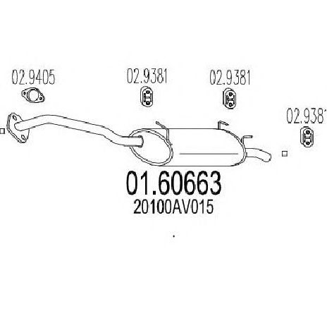 Toba esapament finala MTS 01.60663</br>Piesa auto pentru Sistemul de esapament Toba esapament finala MTS 01.60663</br>Piesa auto pentru Sistemul de esapament