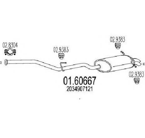 Toba esapament finala MTS 01.60667</br>Piesa auto pentru Sistemul de esapament Toba esapament finala MTS 01.60667</br>Piesa auto pentru Sistemul de esapament