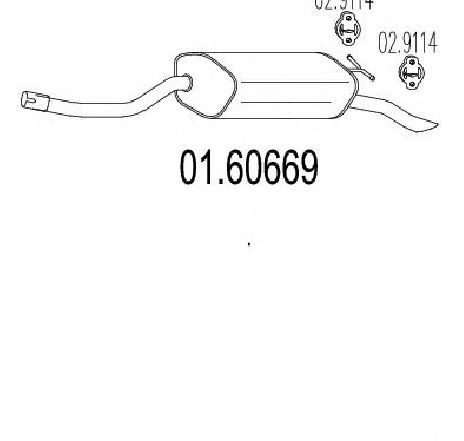 Toba esapament finala MTS 01.60669</br>Piesa auto pentru Sistemul de esapament Toba esapament finala MTS 01.60669</br>Piesa auto pentru Sistemul de esapament