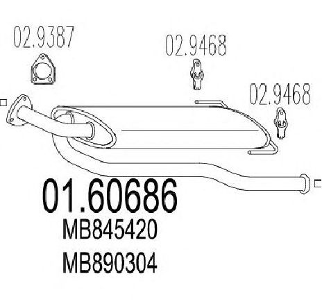 Toba esapament finala MTS 01.60686</br>Piesa auto pentru Sistemul de esapament Toba esapament finala MTS 01.60686</br>Piesa auto pentru Sistemul de esapament
