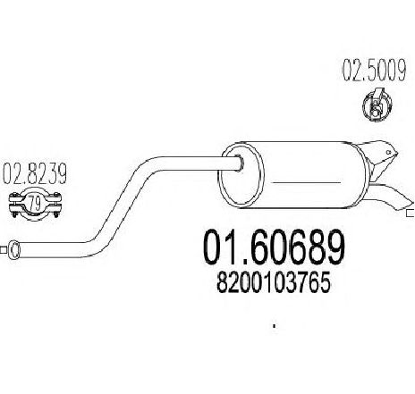 Toba esapament finala MTS 01.60689</br>Piesa auto pentru Sistemul de esapament Toba esapament finala MTS 01.60689</br>Piesa auto pentru Sistemul de esapament