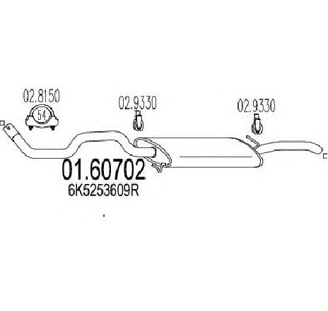 Toba esapament finala MTS 01.60702</br>Piesa auto pentru Sistemul de esapament Toba esapament finala MTS 01.60702</br>Piesa auto pentru Sistemul de esapament