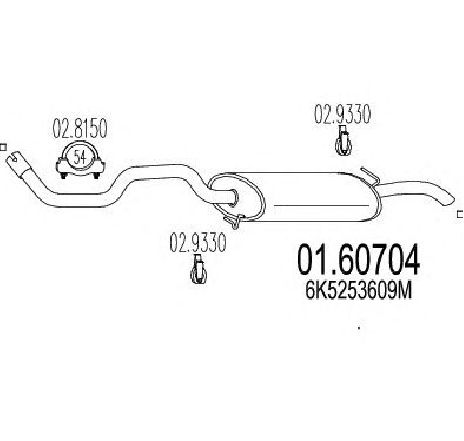 Toba esapament finala MTS 01.60704</br>Piesa auto pentru Sistemul de esapament Toba esapament finala MTS 01.60704</br>Piesa auto pentru Sistemul de esapament