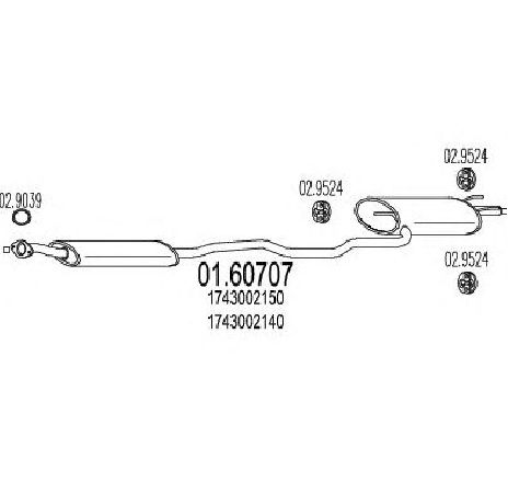 Toba esapament finala MTS 01.60707</br>Piesa auto pentru Sistemul de esapament Toba esapament finala MTS 01.60707</br>Piesa auto pentru Sistemul de esapament