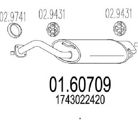 Toba esapament finala MTS 01.60709</br>Piesa auto pentru Sistemul de esapament Toba esapament finala MTS 01.60709</br>Piesa auto pentru Sistemul de esapament