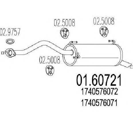 Toba esapament finala MTS 01.60721</br>Piesa auto pentru Sistemul de esapament Toba esapament finala MTS 01.60721</br>Piesa auto pentru Sistemul de esapament