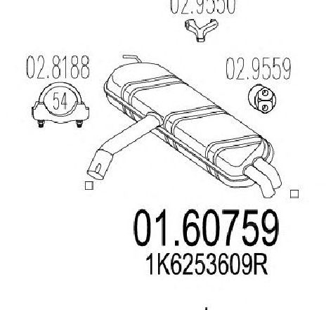 Toba esapament finala MTS 01.60759</br>Piesa auto pentru Sistemul de esapament Toba esapament finala MTS 01.60759</br>Piesa auto pentru Sistemul de esapament
