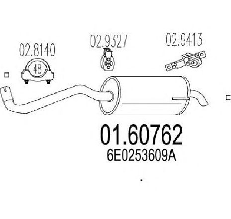 Toba esapament finala MTS 01.60762</br>Piesa auto pentru Sistemul de esapament Toba esapament finala MTS 01.60762</br>Piesa auto pentru Sistemul de esapament