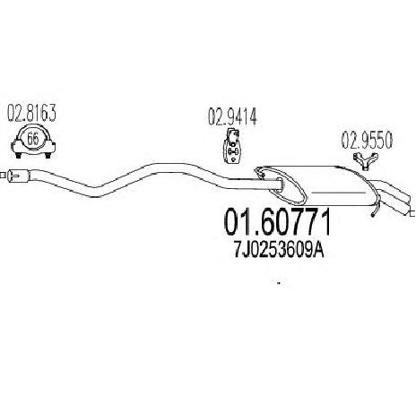 Toba esapament finala MTS 01.60771</br>Piesa auto pentru Sistemul de esapament Toba esapament finala MTS 01.60771</br>Piesa auto pentru Sistemul de esapament
