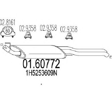 Toba esapament finala MTS 01.60772</br>Piesa auto pentru Sistemul de esapament Toba esapament finala MTS 01.60772</br>Piesa auto pentru Sistemul de esapament