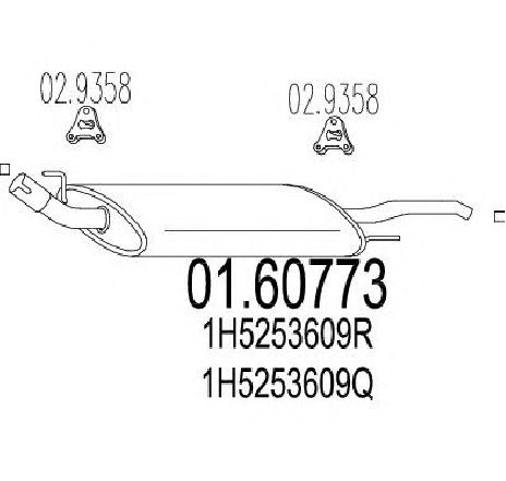 Toba esapament finala MTS 01.60773</br>Piesa auto pentru Sistemul de esapament Toba esapament finala MTS 01.60773</br>Piesa auto pentru Sistemul de esapament