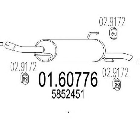 Toba esapament finala MTS 01.60776</br>Piesa auto pentru Sistemul de esapament Toba esapament finala MTS 01.60776</br>Piesa auto pentru Sistemul de esapament