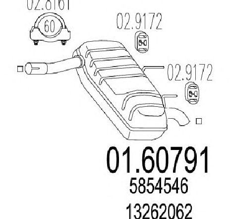 Toba esapament finala MTS 01.60791</br>Piesa auto pentru Sistemul de esapament Toba esapament finala MTS 01.60791</br>Piesa auto pentru Sistemul de esapament