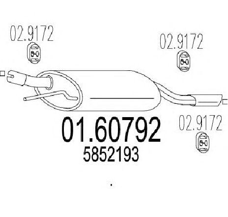 Toba esapament finala MTS 01.60792</br>Piesa auto pentru Sistemul de esapament Toba esapament finala MTS 01.60792</br>Piesa auto pentru Sistemul de esapament