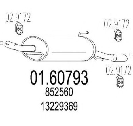 Toba esapament finala MTS 01.60793</br>Piesa auto pentru Sistemul de esapament Toba esapament finala MTS 01.60793</br>Piesa auto pentru Sistemul de esapament