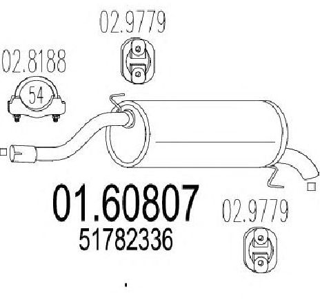 Toba esapament finala MTS 01.60807</br>Piesa auto pentru Sistemul de esapament Toba esapament finala MTS 01.60807</br>Piesa auto pentru Sistemul de esapament