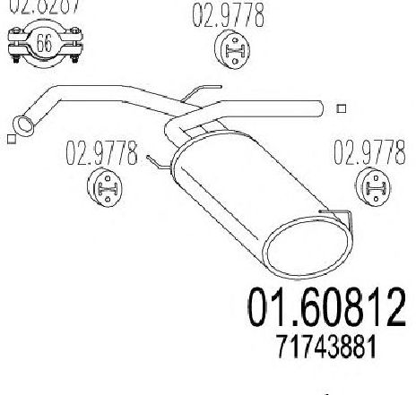 Toba esapament finala MTS 01.60812</br>Piesa auto pentru Sistemul de esapament Toba esapament finala MTS 01.60812</br>Piesa auto pentru Sistemul de esapament
