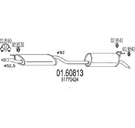 Toba esapament finala MTS 01.60813</br>Piesa auto pentru Sistemul de esapament Toba esapament finala MTS 01.60813</br>Piesa auto pentru Sistemul de esapament