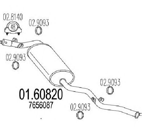 Toba esapament finala MTS 01.60820</br>Piesa auto pentru Sistemul de esapament Toba esapament finala MTS 01.60820</br>Piesa auto pentru Sistemul de esapament