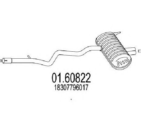 Toba esapament finala MTS 01.60822</br>Piesa auto pentru Sistemul de esapament Toba esapament finala MTS 01.60822</br>Piesa auto pentru Sistemul de esapament