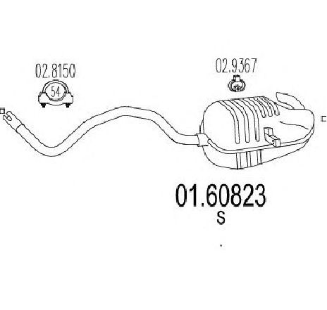Toba esapament finala MTS 01.60823</br>Piesa auto pentru Sistemul de esapament Toba esapament finala MTS 01.60823</br>Piesa auto pentru Sistemul de esapament