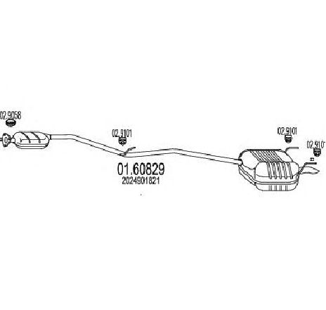 Toba esapament finala MTS 01.60829</br>Piesa auto pentru Sistemul de esapament Toba esapament finala MTS 01.60829</br>Piesa auto pentru Sistemul de esapament
