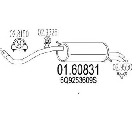 Toba esapament finala MTS 01.60831</br>Piesa auto pentru Sistemul de esapament Toba esapament finala MTS 01.60831</br>Piesa auto pentru Sistemul de esapament