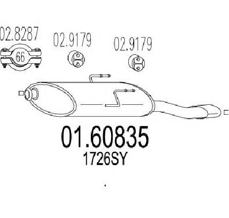 Toba esapament finala MTS 01.60835</br>Piesa auto pentru Sistemul de esapament Toba esapament finala MTS 01.60835</br>Piesa auto pentru Sistemul de esapament