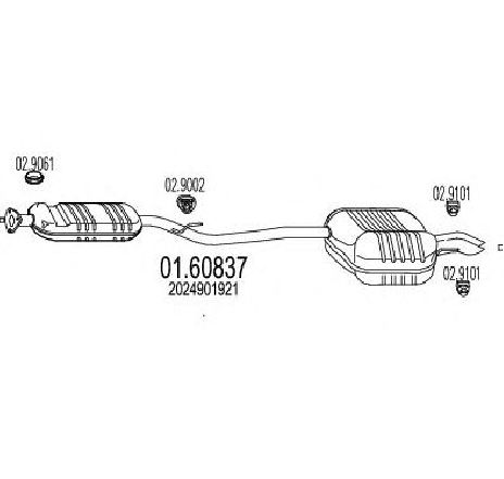 Toba esapament finala MTS 01.60837</br>Piesa auto pentru Sistemul de esapament Toba esapament finala MTS 01.60837</br>Piesa auto pentru Sistemul de esapament