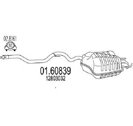 Toba esapament finala MTS 01.60839</br>Piesa auto pentru Sistemul de esapament Toba esapament finala MTS 01.60839</br>Piesa auto pentru Sistemul de esapament